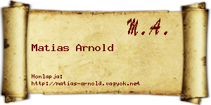 Matias Arnold névjegykártya